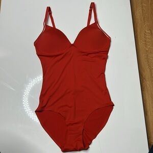 Real Sz M Burnt Orange Seamless padded Cups Adjustable Bodysuit - New